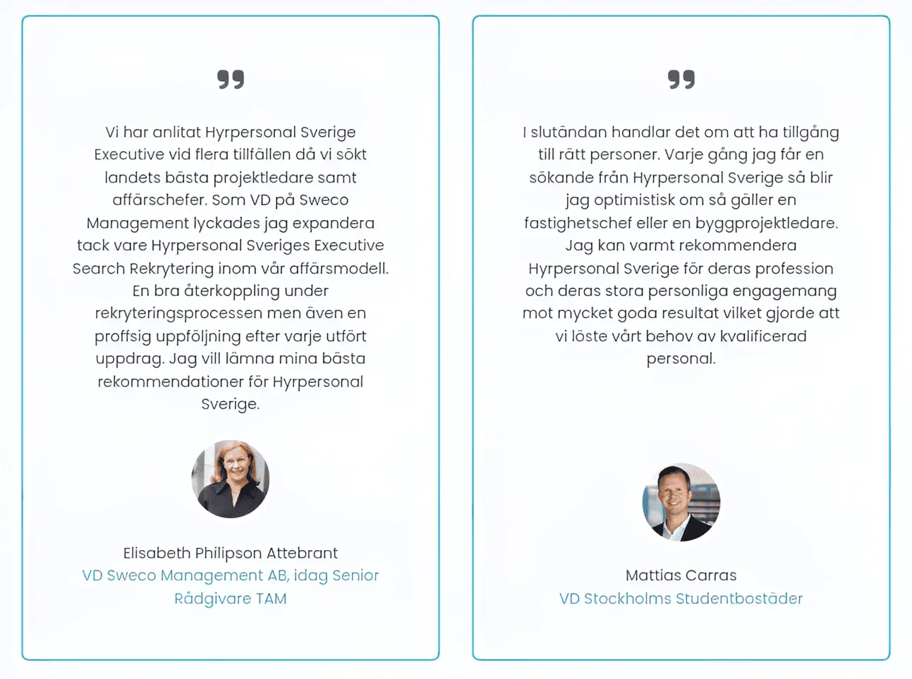 Kundreferenser Hyrpersonal Sverige